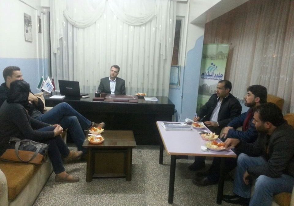 جانب من لقاء رئيس مجلس ادارة منبر الشام الاستاذ جمال مصطفى مع السيد تومش المنسق الاقليمي